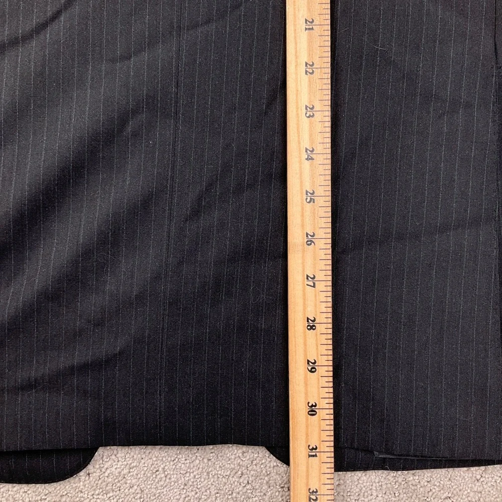 Canali Blazer Mens 42R Blue Black Pinstripe Career Wool‎ Suit Italian Jacket